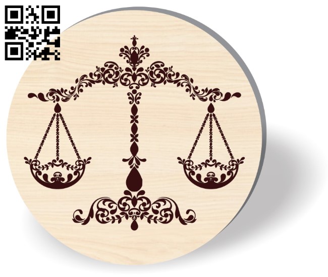 Libra zodiac E0016276 file cdr and dxf free vector download for laser engraving machine