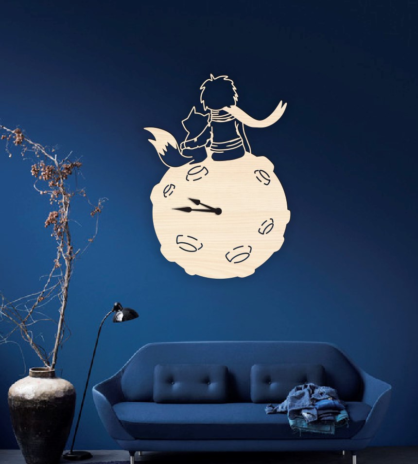 Little prince clock E0016209 file cdr and dxf free vector download for laser cut plasma