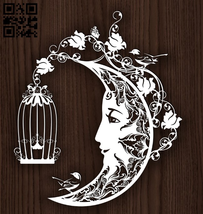 Moon E0016352 file cdr and dxf free vector download for laser cut