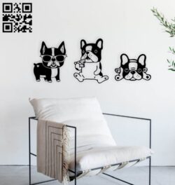 Puppies wall decor E0016273 file cdr and dxf free vector download for laser cut plasma