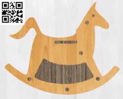 Rocking Horse Silhouette Toy   G0000083 file cdr and dxf free vector download for CNC cut