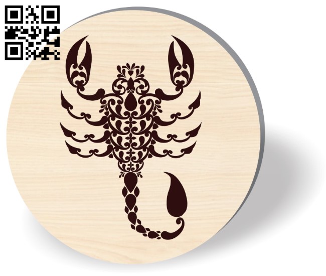 Scorpio zodiac E0016277 file cdr and dxf free vector download for laser engraving machine