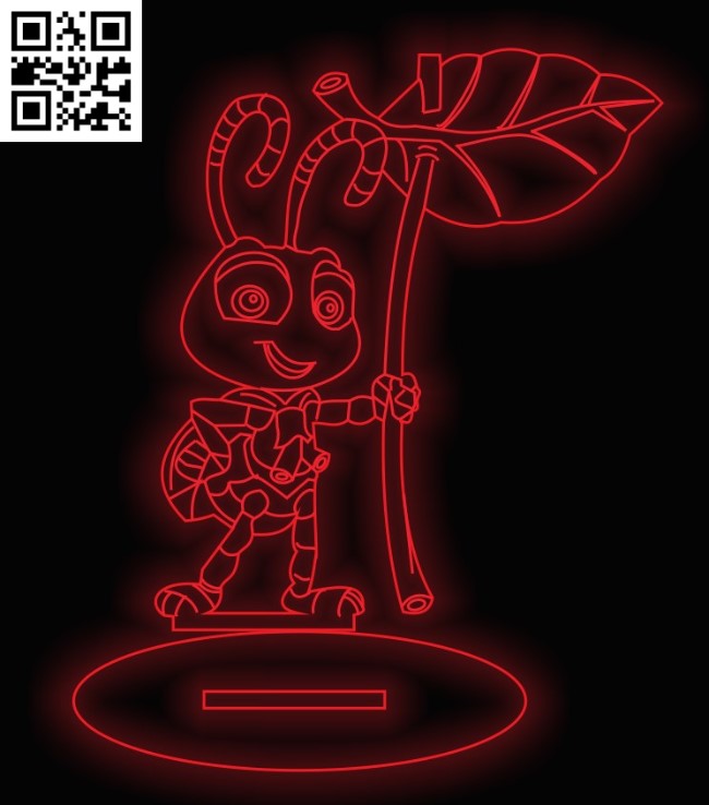 Illusion led lamp Ant E0016247 file cdr and dxf free vector download for laser engraving machine