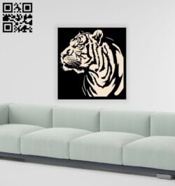 Tiger panel E0016255 file cdr and dxf free vector download for laser cut plasma
