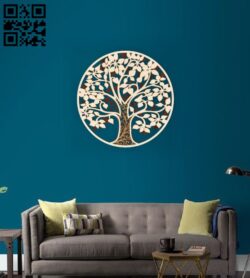 Tree E0016263 file cdr and dxf free vector download for laser cut