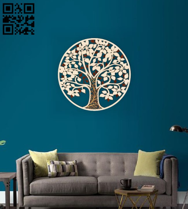 Tree E0016263 file cdr and dxf free vector download for laser cut