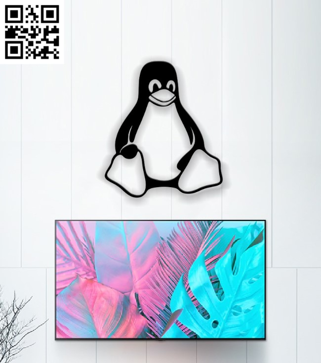 Tux penguin E0016359 file cdr and dxf free vector download for laser cut plasma