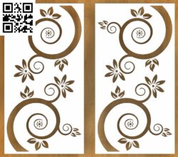 Vector Flowers And Swirls Black G0000158 file cdr and dxf free vector download for CNC cut