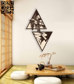 Waterfall wall decor E0016289 file cdr and dxf free vector download for laser cut plasma