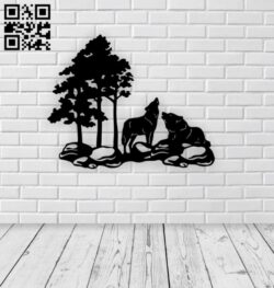 Wildlife scene E0016145 file cdr and dxf free vector download for Laser cut Plasma