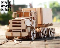 Wooden truck E0016153 file cdr and dxf free vector download for Laser cut