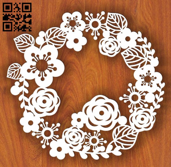Wreath E0016225 file cdr and dxf free vector download for laser cut