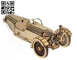 3 wheeler car 3D Puzzle CU003002 file cdr and dxf free vector download for Laser cut cnc