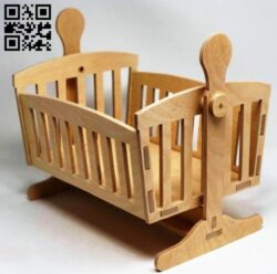 Baby doll cradle E0016582 file pdf free vector download for laser cut