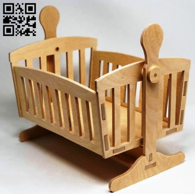 Baby doll cradle E0016582 file pdf free vector download for laser cut