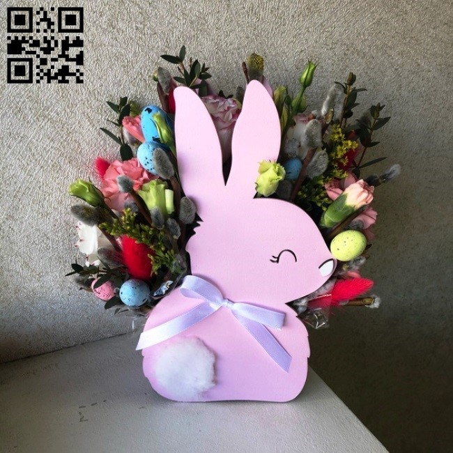 Bunny Flower Box E0016398 file cdr and dxf free vector download for laser cut