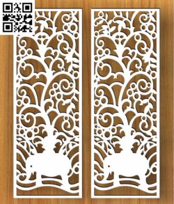 Decorative Laser Cut Screen G0000186 file cdr and dxf free vector download for CNC cut