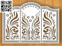 Design pattern door G0000317 file cdr and dxf free vector download for CNC cut