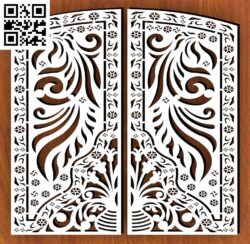Design pattern panel screen G0000315 file cdr and dxf free vector download for CNC cut