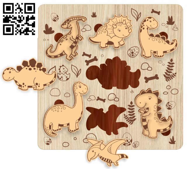 DinosaurE0016589 file pdf free vector download for laser cut cnc