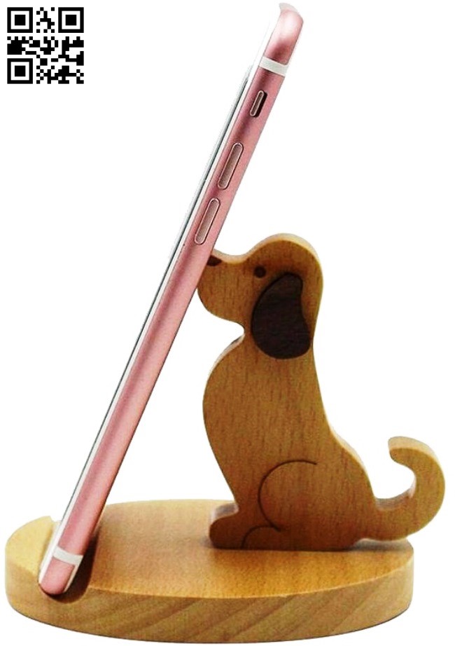 Dog phone stand E0016483 file pdf free vector download for cnc cut