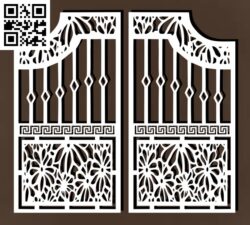 Door design fence gate modern style G0000306 file cdr and dxf free vector download for CNC cut