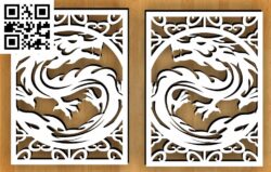 Dragon partition wall pattern G0000272 file cdr and dxf free vector download for CNC cut