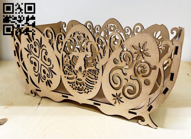 Easter Egg Basket E0016399 file cdr and dxf free vector download for laser cut