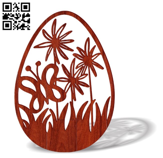 Easter egg with butterfly E0016436 file pdf free vector download for Laser cut