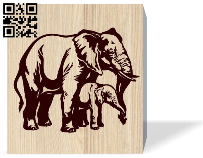 Elephants E0016492 file pdf free vector download for laser engraving machine