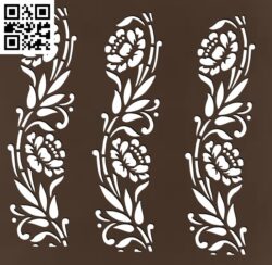 Floral border  G0000476 file cdr and dxf free vector download for CNC cut