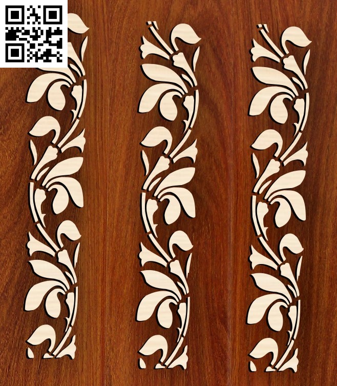 Flower border vector Art G0000473 file cdr and dxf free vector download for CNC cut