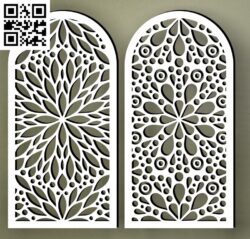 Flower-shaped window G0000305 file cdr and dxf free vector download for CNC cut