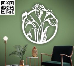 Flowers on the wall G0000496 file cdr and dxf free vector download for CNC cut