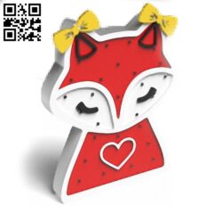 Fox night light E0016411 file cdr and dxf free vector download for laser cut