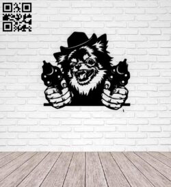 Gangster dog E0016389 file cdr and dxf free vector download for laser cut plasma