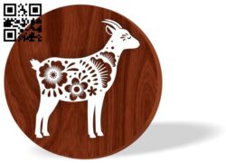Goat zodiac year E0016531 file pdf free vector download for laser cut