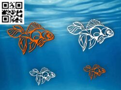 Gold fish G0000325 file cdr and dxf free vector download for CNC cut