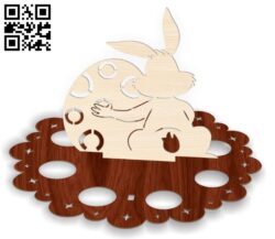 Hare egg stand E0016422 file pdf free vector download for laser cut