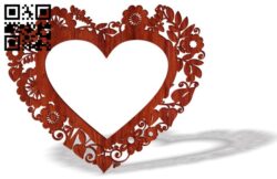 Heart frame E0016387 file cdr and dxf free vector download for laser cut