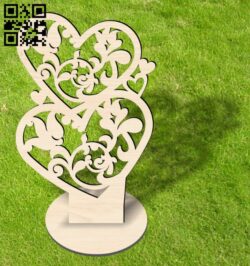 Heart tree E0016381 file cdr and dxf free vector download for laser cut