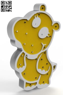 Hippo night light E0016410 file cdr and dxf free vector download for laser cut
