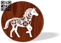 Horse zodiac year E0016530 file pdf free vector download for laser cut