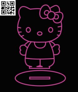 Illusion led lamp Kitty E0016462 file pdf free vector download for laser engraving machine