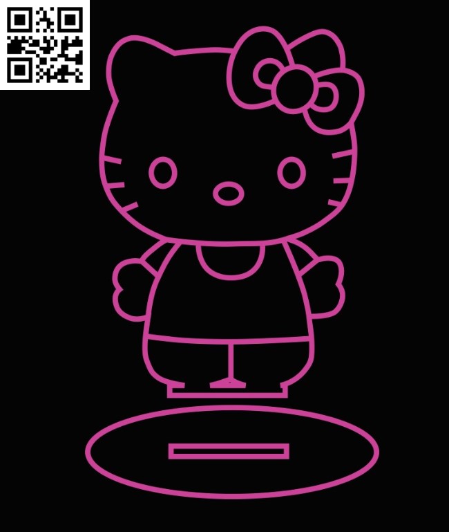 Illusion led lamp Kitty E0016462 file pdf free vector download for laser engraving machine