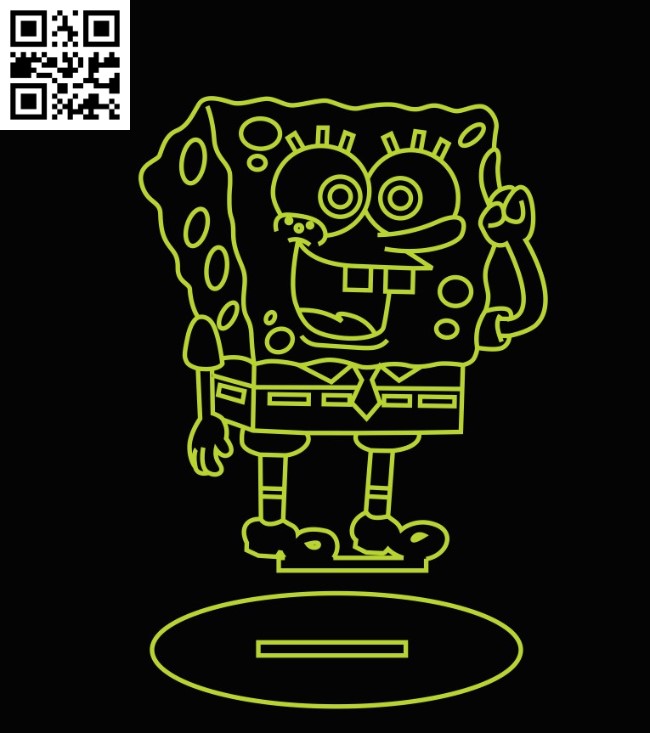 Illusion led lamp SpongeBob E0016463 file pdf free vector download for laser engraving machine