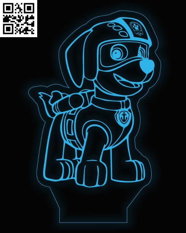 Illusion led lamp Zuma E0016417 file cdr and dxf free vector download for laser engraving machine