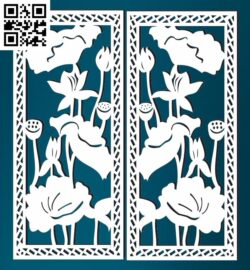 Iron gate lotus G0000289 file cdr and dxf free vector download for CNC cut