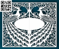 Iron gate peacock G0000292 file cdr and dxf free vector download for CNC cut