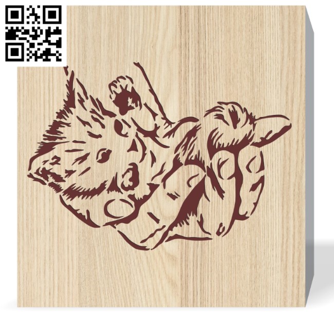 Kitten in hand E0016486 file pdf free vector download for laser engraving machine